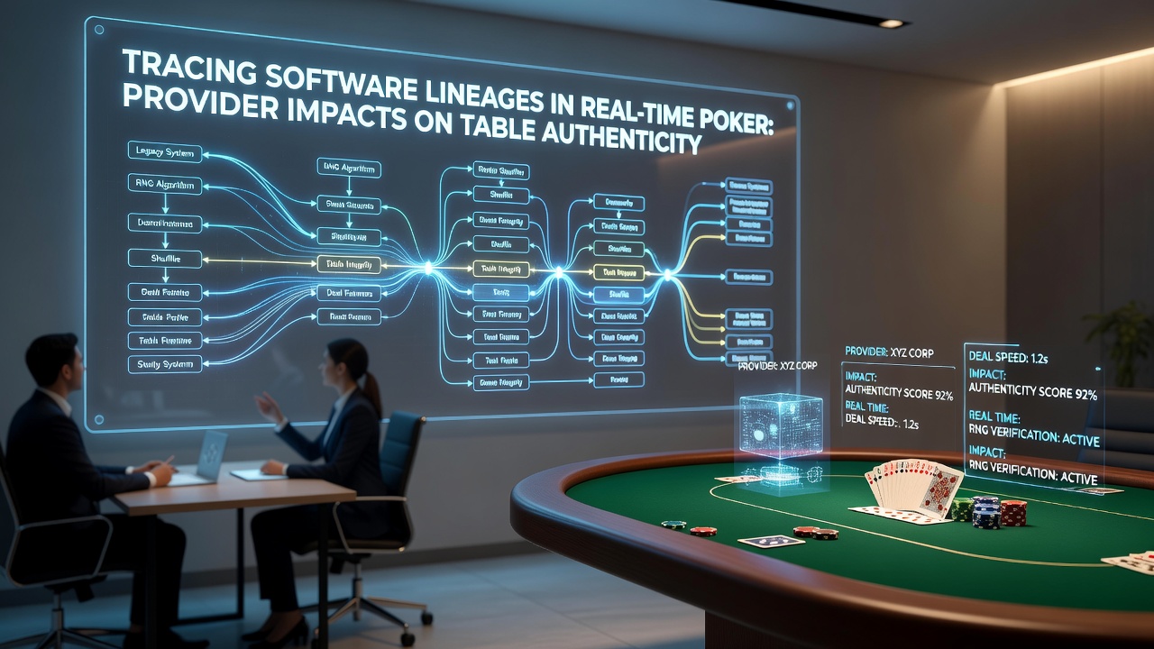 Live poker table interface comparison highlighting authenticity markers across different software providers